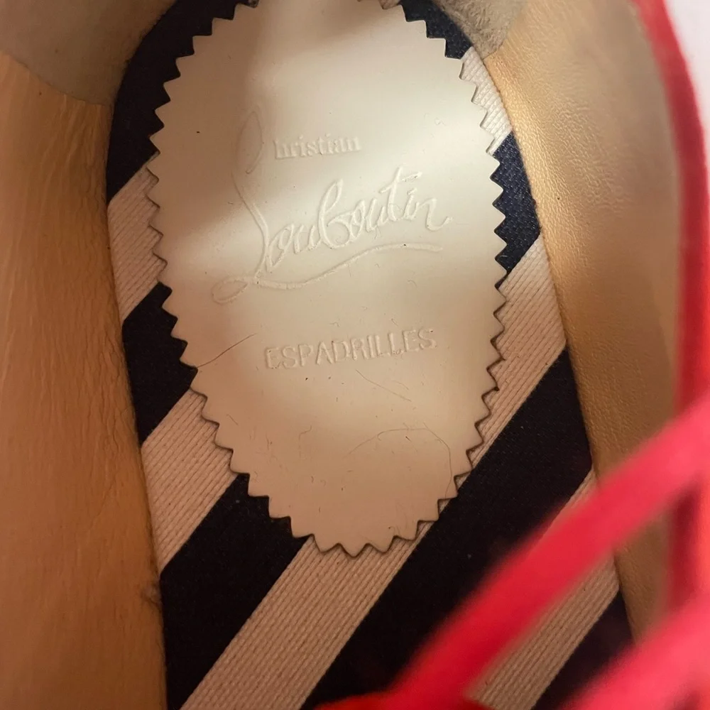 Christian Louboutin unisex Red Suede espadrille Oxford shoes 40 M 7/ W 9.5
